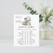 Rustieke Floral Boots Vrijgezellenfeest Game Kaart (Staand voorkant)