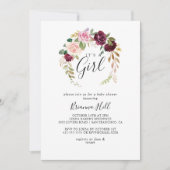 Rustieke Floral Botanical Het is een meisje Baby s Kaart (Voorkant)