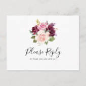 Rustieke Floral Botanical Menu Keuze RSVP Briefkaa (Voorkant)