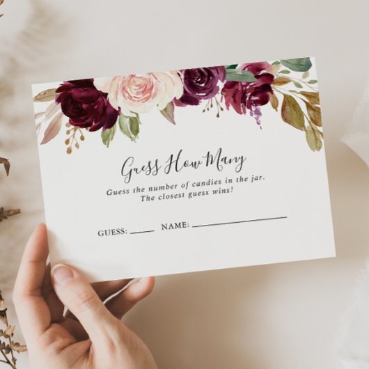 Rustieke Floral Botanical Raad hoeveel spel Kaart Visitekaartje