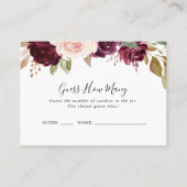 Rustieke Floral Botanical Raad hoeveel spel Kaart Visitekaartje (Voorkant)