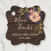 Rustieke Floral Bruids Showe Dank u Bedankjes Labels (Voorkant)