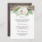 Rustieke Floral bruiloft informatie gast Informatiekaartje (Voorkant / Achterkant)