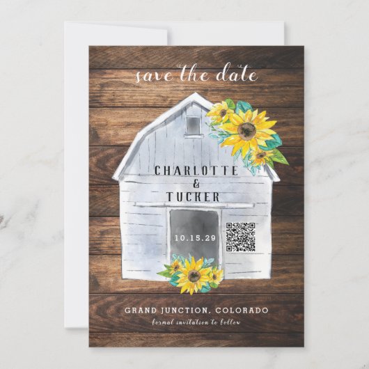 Rustieke Floral Country Chic Foto Save the Date (Voorkant)