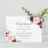 Rustieke Floral en Botanical Foliage Elopement Aankondiging (Staand voorkant)