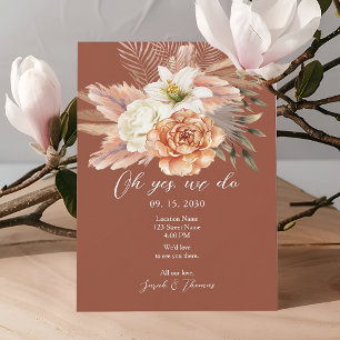Rustieke Floral Fall bruiloft receptie Kaart