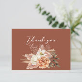 Rustieke Floral Fall Wedding Bedankkaart (Staand voorkant)