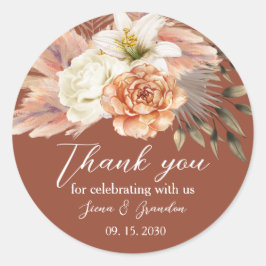 Rustieke Floral Fall Wedding Dank u Sticker