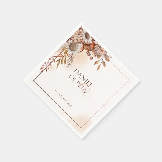 Rustieke Floral Fall Wedding Servet (Hoek)