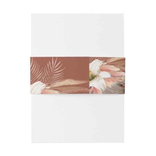 Rustieke Floral Fall Wedding Uitnodigingen Wikkel (Achterkant Voorbeeld)