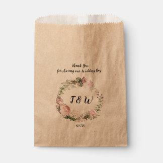 Rustieke Floral Garland Custom Wedding Favor Bag Bedankzakje