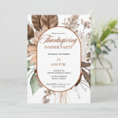 Rustieke Floral gedempte tonen Thanksgiving Diner Kaart (Staand voorkant)