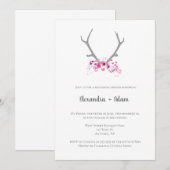 Rustieke floral geweien repetitie diner uitnodigin kaart (Voorkant / Achterkant)