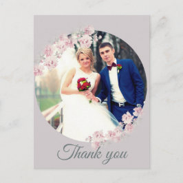 Rustieke Floral Grey bedankje Briefkaart