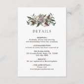 Rustieke Floral Herfst Winter bruiloft Details Informatiekaartje (Voorkant)