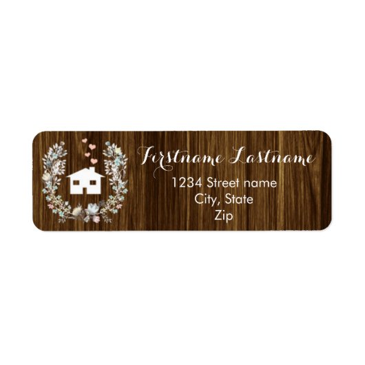 Rustieke Floral Home Retouradres Labels (Voorkant)