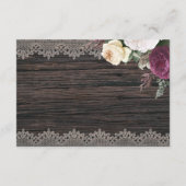 Rustieke Floral hout bruiloft details Informatiekaartje (Achterkant)