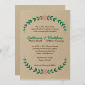 Rustieke Floral krans bruiloft uitnodiging (Voorkant / Achterkant)