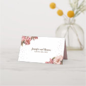 Rustieke Floral Mauve bruiloft Plaatskaartje (Achterkant)