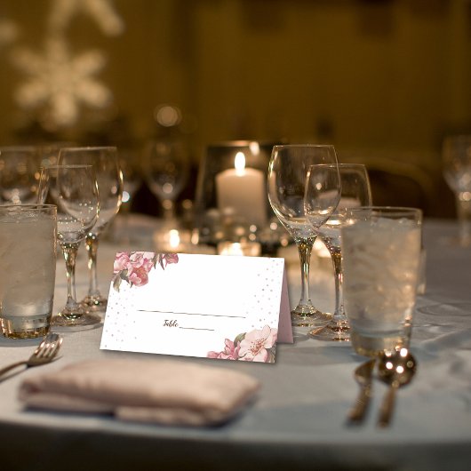 Rustieke Floral Mauve bruiloft Plaatskaartje