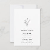 Rustieke Floral minimale bruiloft Save The Date (Voorkant)