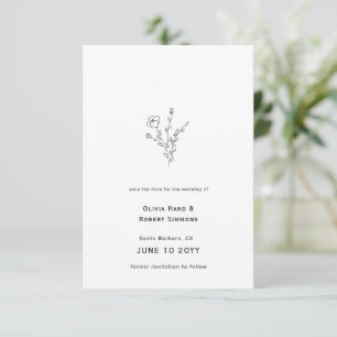 Rustieke Floral minimale bruiloft Save The Date