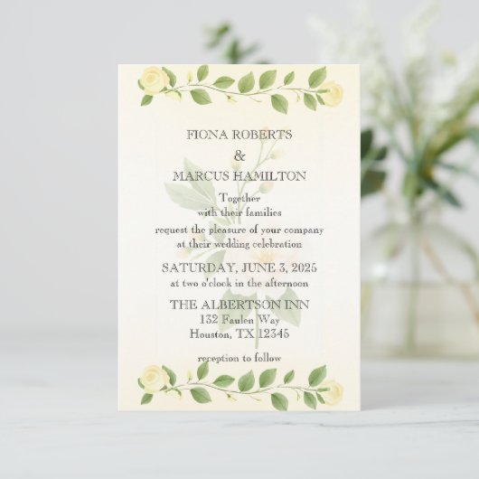 Rustieke Floral Minimalist Wedding Save the Date (Staand voorkant)
