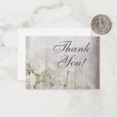 Rustieke Floral Modern Dank je wel Kaart Notitiekaartje (Voorkant / Achterkant in situ)