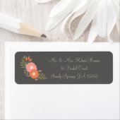 Rustieke Floral Mr en Mrs Adresetiketten Etiket (Insitu)