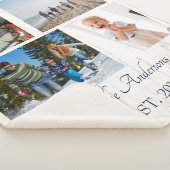 Rustieke Floral Navy Blue en Peach fotocollage Sherpa Deken (3/4)