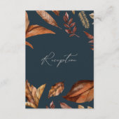 Rustieke Floral & Navy bruiloft receptie Informatiekaartje (Voorkant)