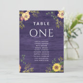 Rustieke Floral Paarse bruiloft zitgrafiek (Staand voorkant)