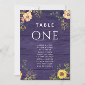 Rustieke Floral Paarse bruiloft zitgrafiek (Achterkant)