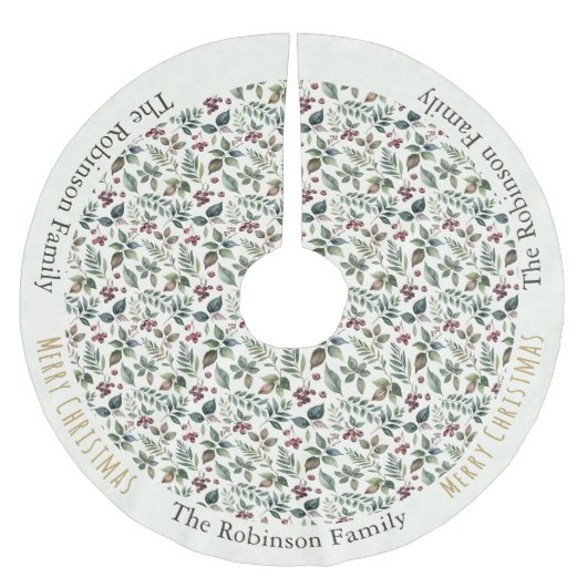 Rustieke Floral Patroon Botanic Elegant Kerstmis Kerstboom Rok (Voorkant)