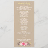 Rustieke Floral Pioen & Herten Antler Trouwprogram Programmakaart (Achterkant)