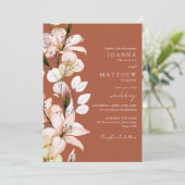 Rustieke Floral QR herfst Herfst Terracotta bruilo Kaart (Staand voorkant)