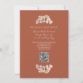 Rustieke Floral QR herfst Herfst Terracotta bruilo Kaart (Achterkant)