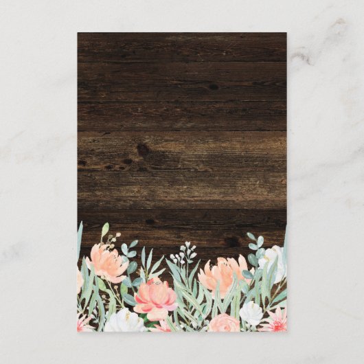 Rustieke Floral Romance | Details bruiloft gast Informatiekaartje (Achterkant)