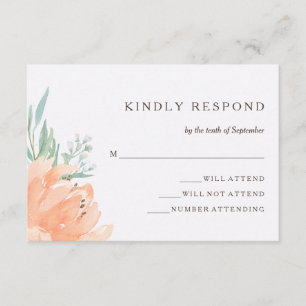 Rustieke Floral Romance   Huwelijksreactie RSVP Kaartje
