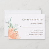 Rustieke Floral Romance | Huwelijksreactie RSVP Kaartje (Voorkant)