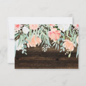 Rustieke Floral Romance | Huwelijksreactie RSVP Kaartje (Achterkant)