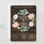 Rustieke Floral Romance krans | Bruiloft Kaart (Voorkant)