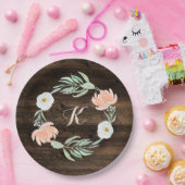 Rustieke Floral Romance krans | Bruiloft Papieren Bordje (Feest)