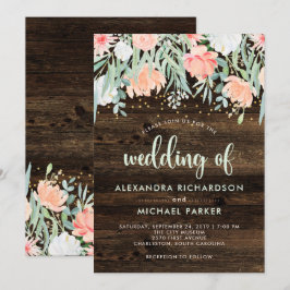 Rustieke Floral Romance | Waterverf bruiloft Kaart