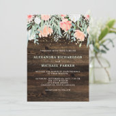 Rustieke Floral Romance | Waterverf bruiloft Kaart (Staand voorkant)