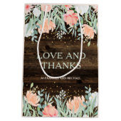 Rustieke Floral Romance | Waterverf bruiloft Medium Cadeauzakje (Achterkant)