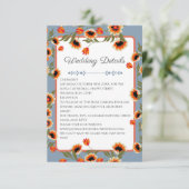 Rustieke Floral Scandinavische folk-geïnspireerde  Informatiekaartje (Staand voorkant)