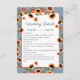 Rustieke Floral Scandinavische folk-geïnspireerde  Informatiekaartje