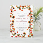 Rustieke Floral Scandinavische folk-geïnspireerde Kaart (Staand voorkant)