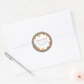 Rustieke Floral Scandinavische folk-geïnspireerde  Ronde Sticker (Envelop)